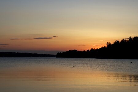 Dusk lake summer time photo