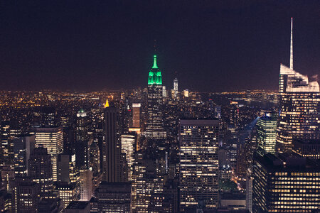 New York City by night with a view of Empire State Building photo
