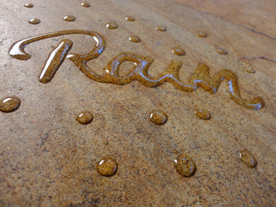 Rain water calligraphy