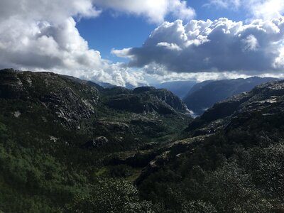 The trail to Troll's Tongue rock in Hordaland county Norway photo