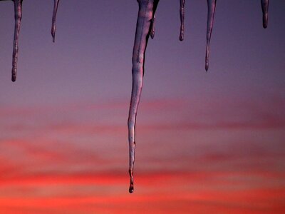 Cold frozen sunset photo