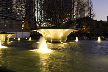 3  jet of watera fountain.