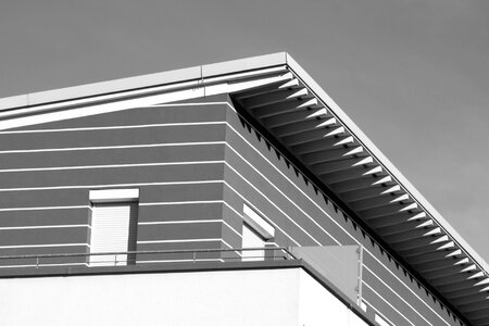 Architecture balcony black and white photo