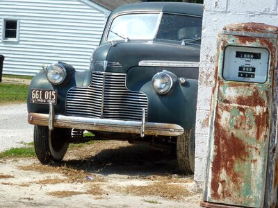 Rustic automobile gas pump photo