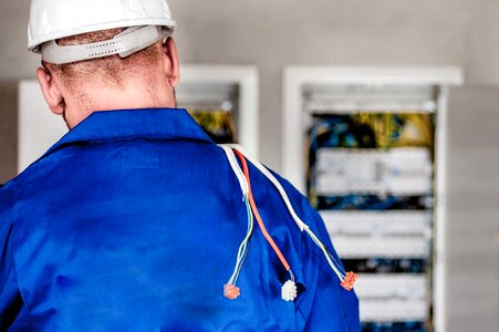 Construction Worker electric electrician photo