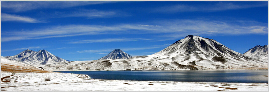Snowy landscape in the Mountains in Chile photo