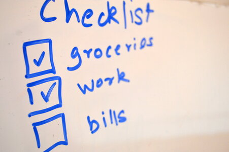 White Board Checklist Blue