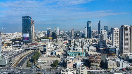 Urban Cityscape with buildings in Tel-Aviv, Israel photo