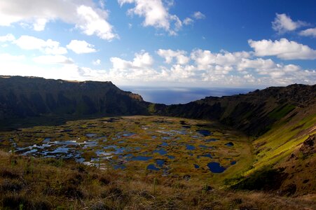The crater at Rano Kau Chile, Easter Island photo
