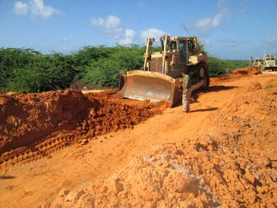 Sand ground bulldozer photo