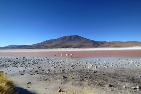 Volcano salt lake desert photo