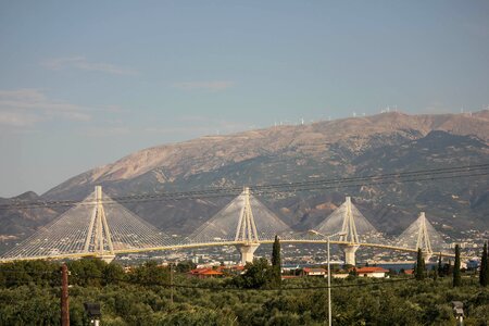 Suspension Bridge white massive photo