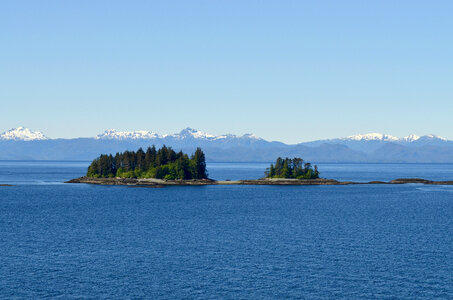 Islands with trees in the landscape in Juneau, Alaska