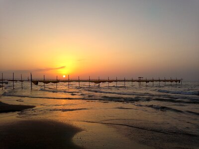 Dawn sun sea photo