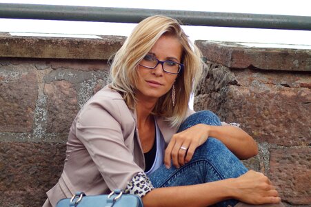 Sitting happiness woman
