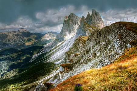 High Mountains landscape of the Dolomites, Italy photo
