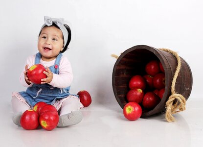 Fruit child portrait girl