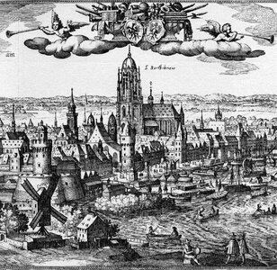 Illustration of Frankfurt in 1612 photo