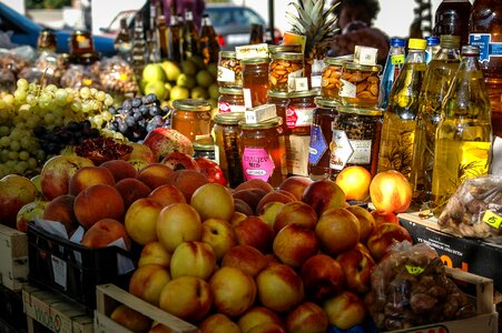 Fruits sale market stall photo