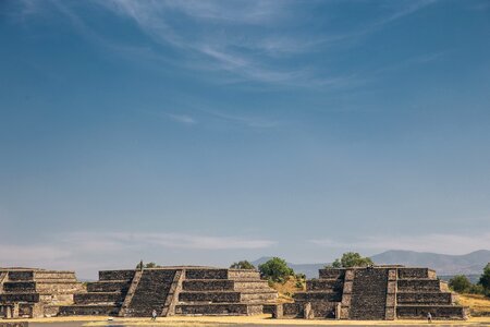 Teotihuacan Temples Under Blue Skyes photo