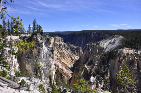 Magnificent falls in a canyon of Yellowstone national park photo
