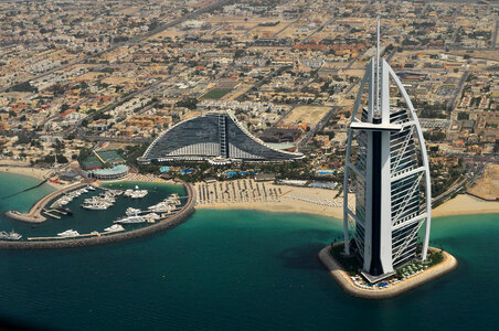 Dubai Cityscape with Burj Al Arab Jumeirah in the United Arab Emirates - UAE photo