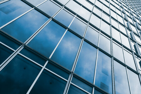Windows of a modern office building photo