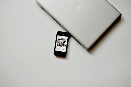 Macbook iphone gray laptop photo