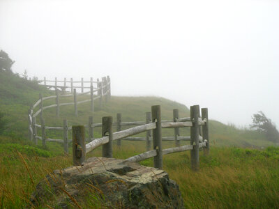 Fence at Cloture Point in Nova Scotia, Canada photo