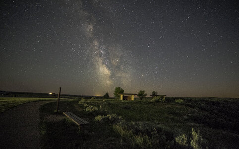 The Milky Way Galaxy in the sky at Painted Canyon, North Dakota photo