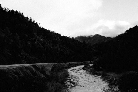 Black&white hills mountains photo