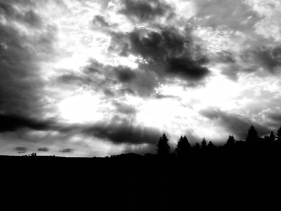Monochrome black and white horizon photo