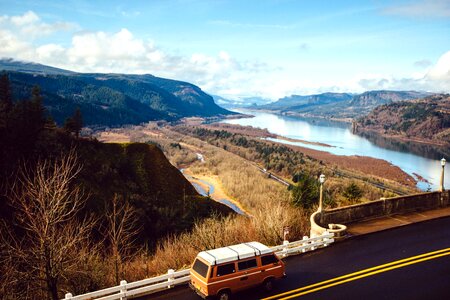 Car highway landscape photo