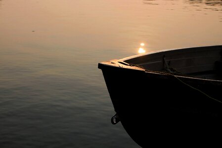 Boat water sunset photo