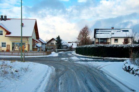 Village houses street photo