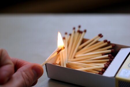 Fire match burn photo