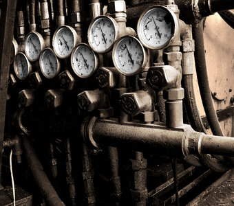 Pressure Guage in an industrial line photo