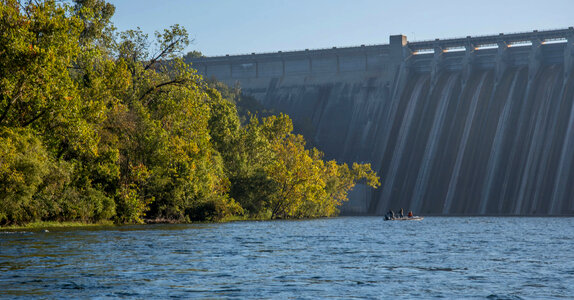 Group fishing in boat near Bull Shoals Dam on White River-2