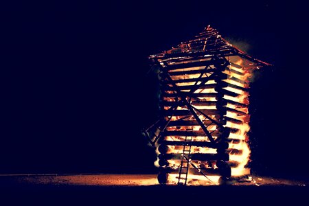 Flames night dark