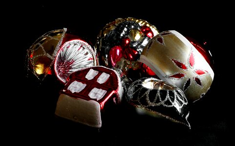 Fragile tree ornaments shiny