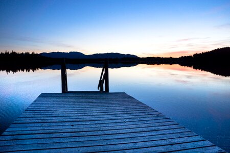 River lake wood balcony photo