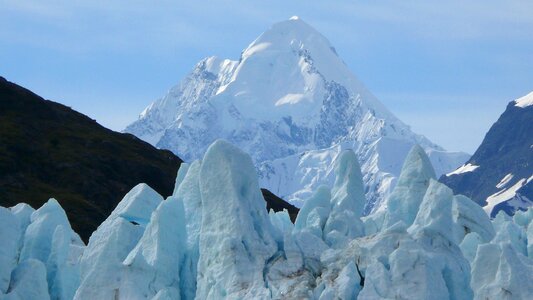 Ice sea mountains photo