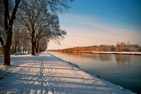 Westphalia Germany lane coverd with snow photo