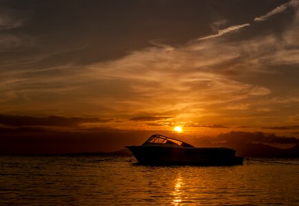Boat in Sunset photo