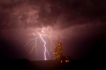Lighting Strikes from  a passing storm