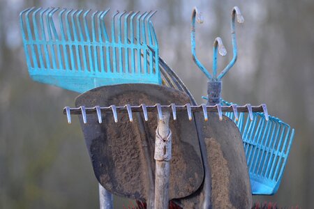 Rake spade shovel photo