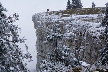Switzerland cliff fog