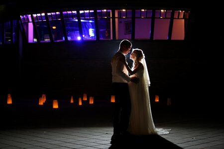 Bride spotlight groom photo