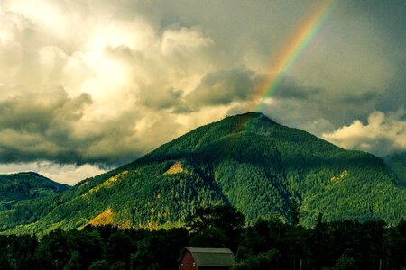 Landscape mountain rainbow photo