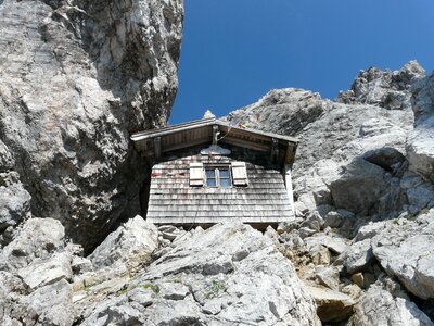 Mountain hut gamsängersteig climbing photo